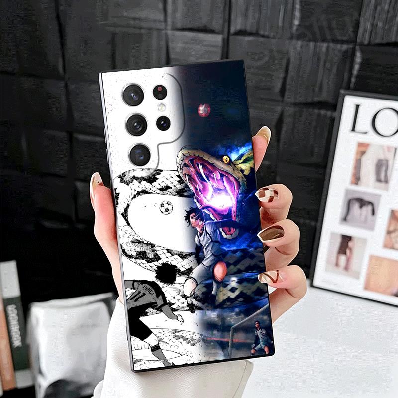 

Blue L-Locks Football Anime Soft Phone Case for Samsung Galaxy S26 S25 Edge S24 Ultra S23 Plus S22 S21 FE S20 Black Cover Back S Samsung S25 FE