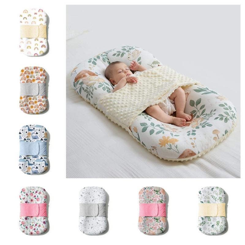 Șezlong pentru bebeluși Cuib pentru nou-născuți pentru somn ușor Copii mici Coșuleț Moale și respirabil Saltea de călătorie Esențial pentru somn