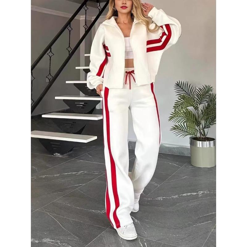 Spring and Autumn Casual Fashion Color Matching Sports Suit Women's Clothing