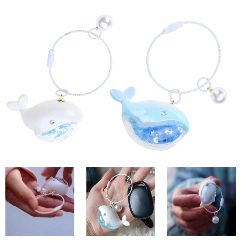 Whale Keychain Marine Life Animal Keychains for Car Bag Keyring Personality Key Chain Charm Jewelry Valentines Day Gift