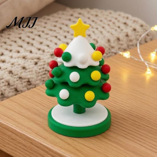 Fun Holiday Gift for Children 3D Printed Mini Dancing Christmas Tree Figurine, 360 Rotatable Interactive Figures Toy, Cute Xmas Desktop Ornament,