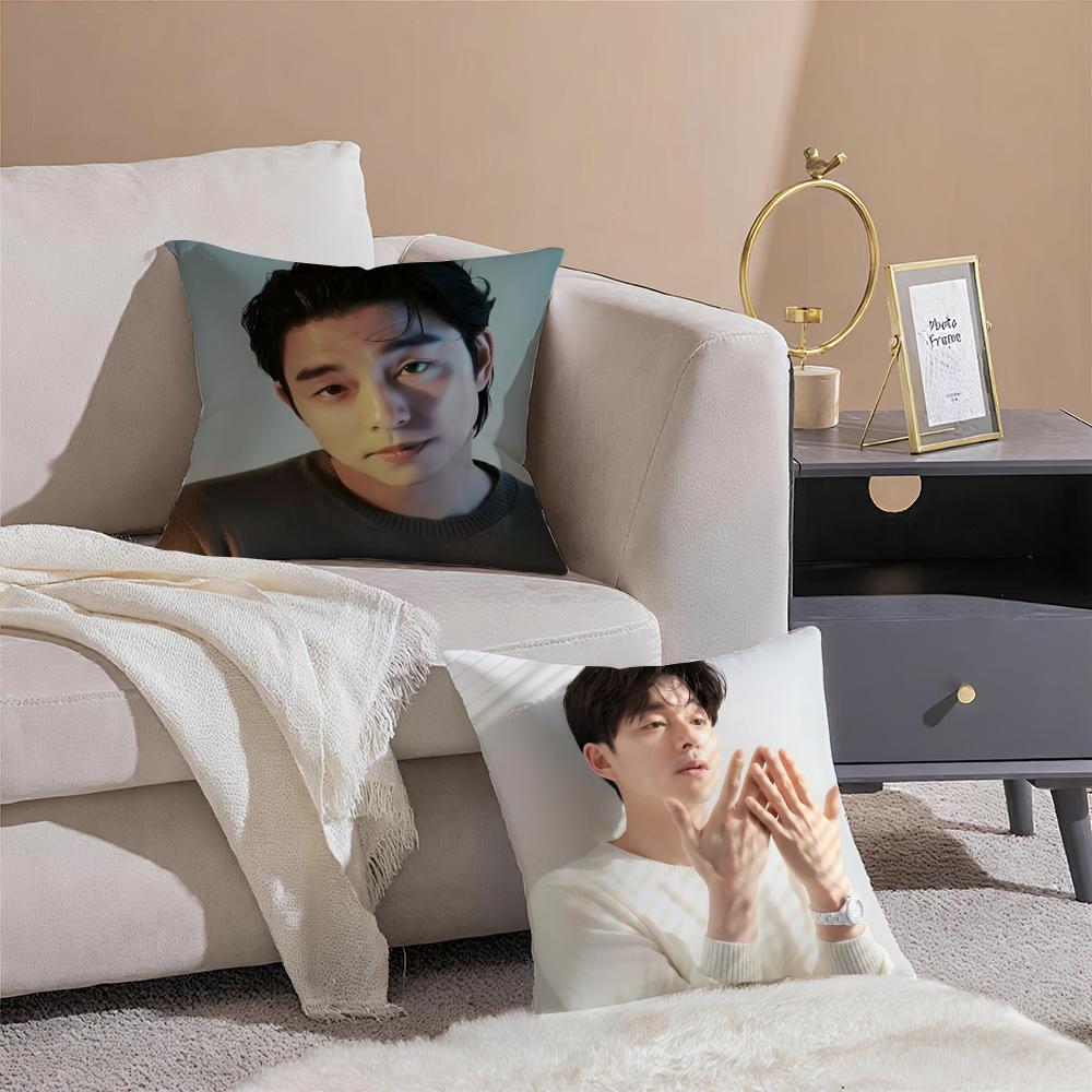 Hot Handsome Actor GGong YooS Cushion Cover Pillowcase Short Plush Invisible Zipper Room Sofa Cushion Cover