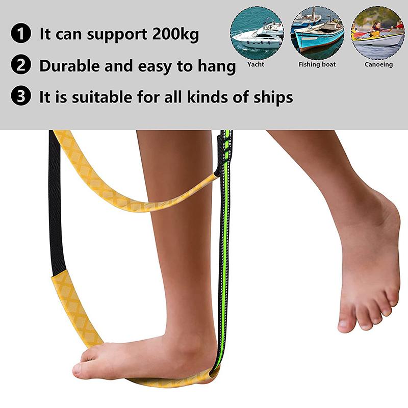 For Iatable Boat Kayak Motorboat Canoeing Auxiliary Ladder Safe Reliable Rubber Boat Pure Nylon Belt Ladder Rope Ladder