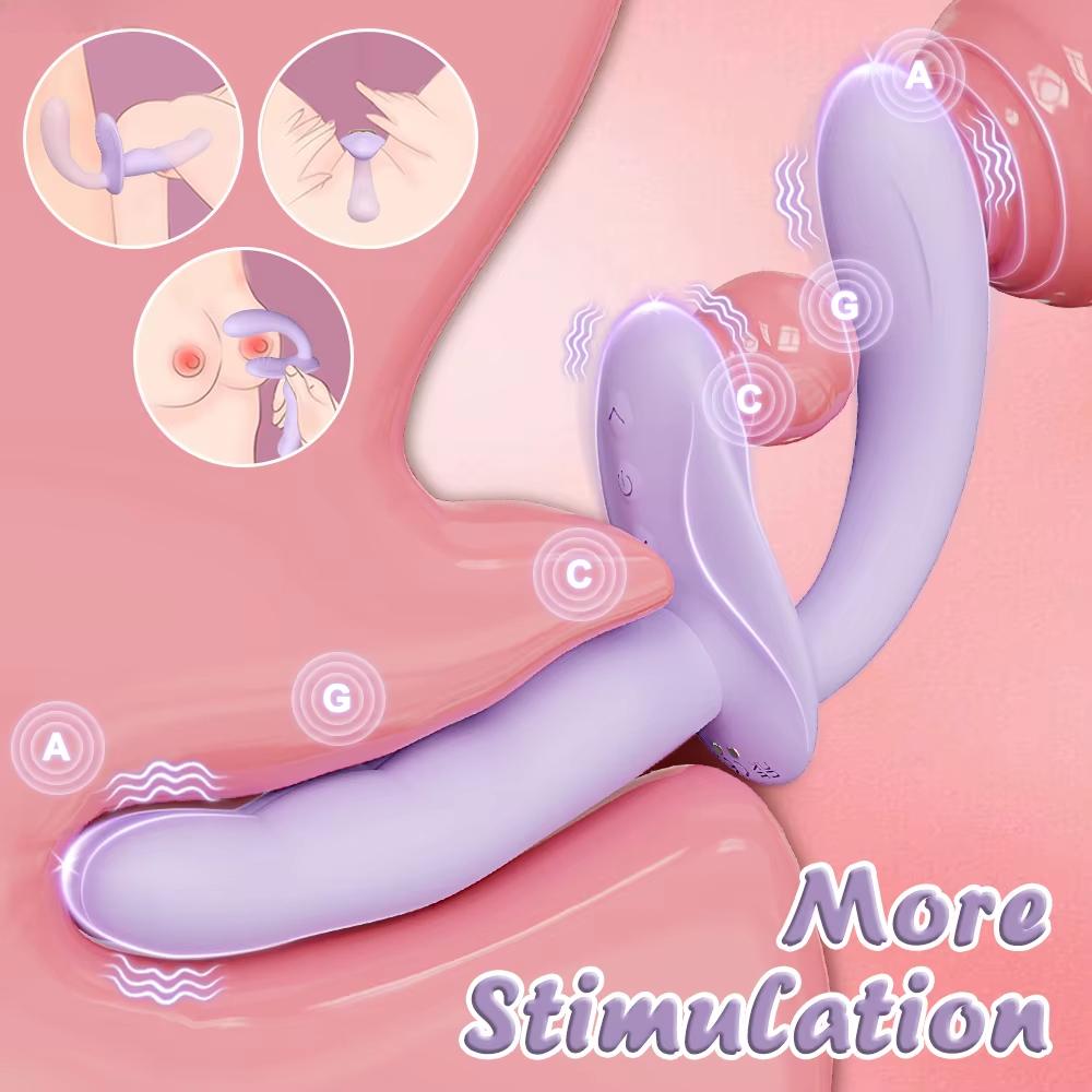 APP Strapless Strap-On G-Spot Dildo Vibrator Realistic Double-Ended Vibrating Butt Plug Anal Sex Toys for Women Lesbians Couples