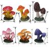 (Set of 6) Resin Mushroom Sculptures Unique Mushroom Models Variety Resin Crafts Delightful Decorations for Home Office