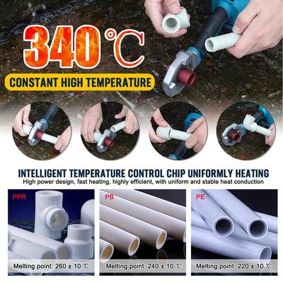 Electric  PPR / PB / PE Water Pipe Melter Rechargeable Plastic Welding Tools With Heads Cordless Hot Melt Machine