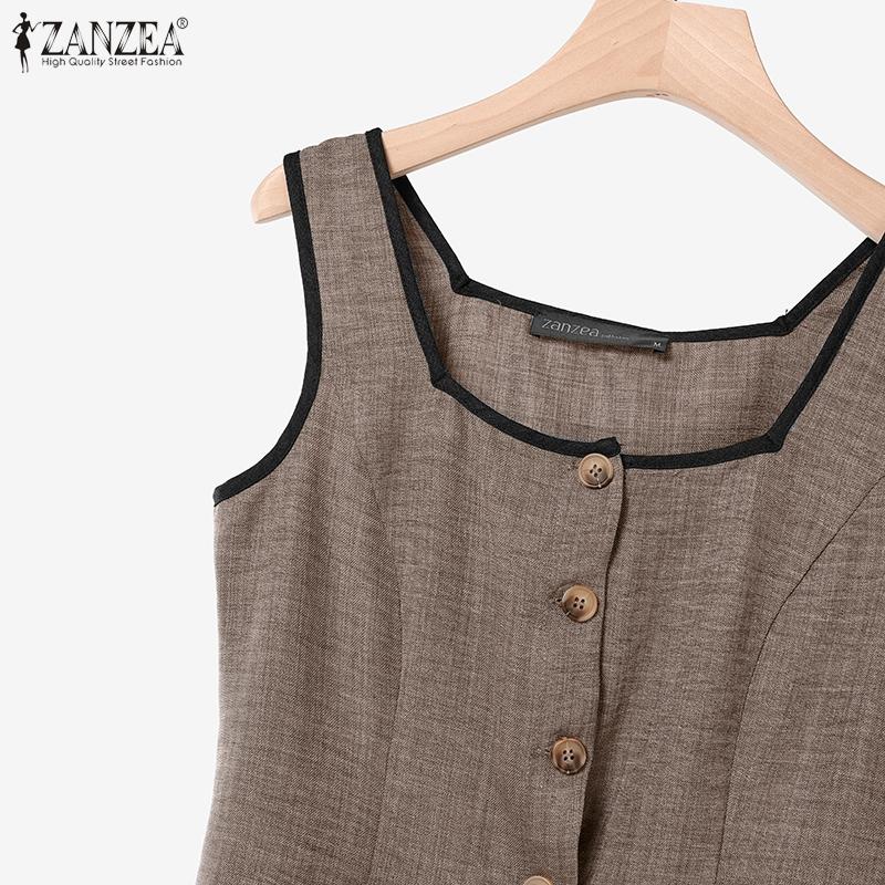 ZANZEA Dámské bezrukávové topy a kalhoty Letní dvoudílné soupravy