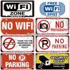 [SQ-DGLZ] Warning WiFi Camera License Plate Tin Sign Store Bar Wall Decoration Metal Sign Home Decor Painting Plaques Art Poster
