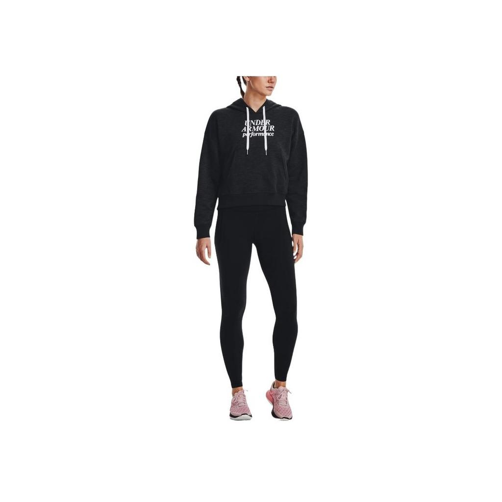 Under Armour Dámská mikina s dlouhým rukávem a potiskem písmen Cropped Černá 1374107-001