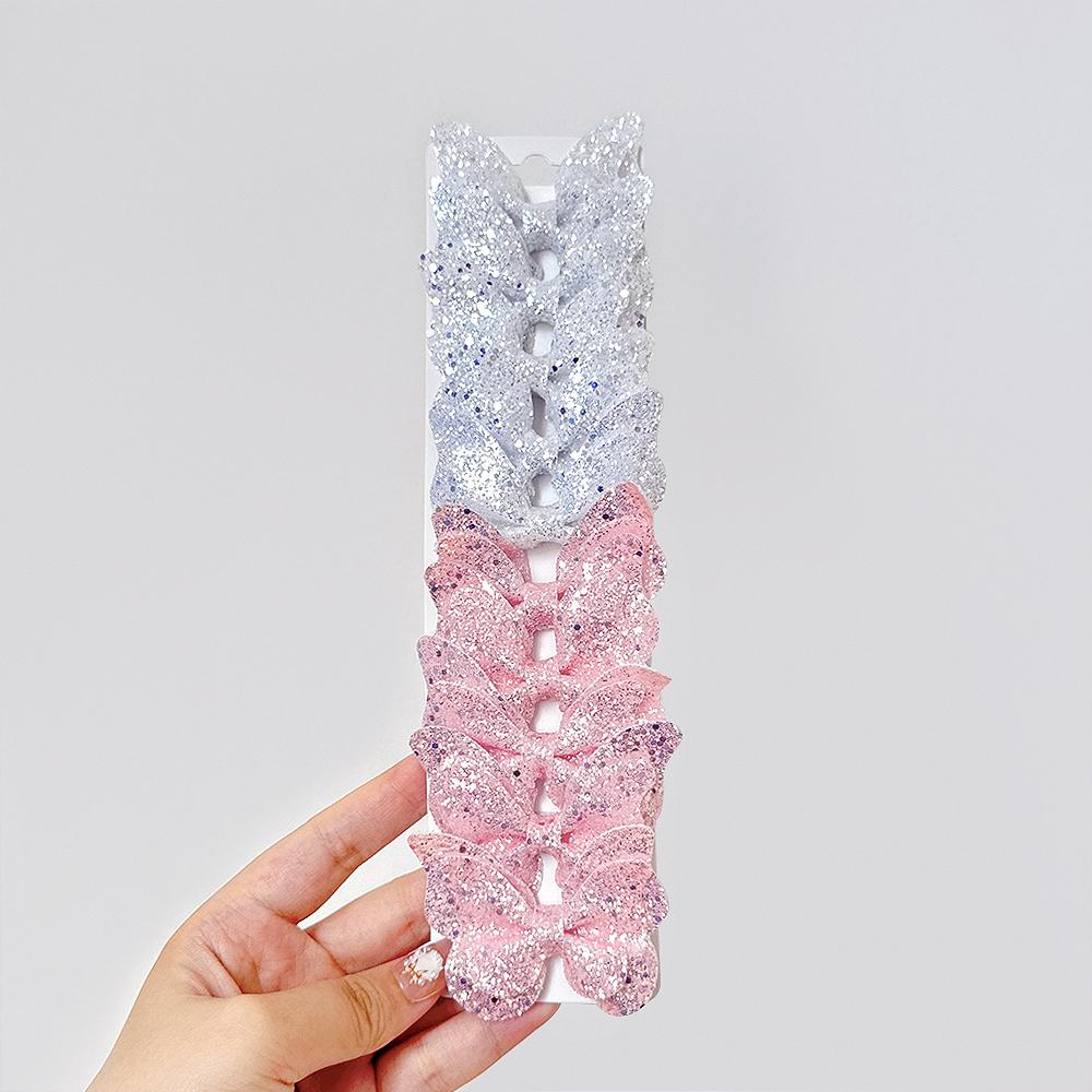 BABY BOWS Gradient Color Butterfly Bows Hair Clips for Women Girls Leather Hairpins Barrettes Headwear 10Pcs/set Gift Hairgripes