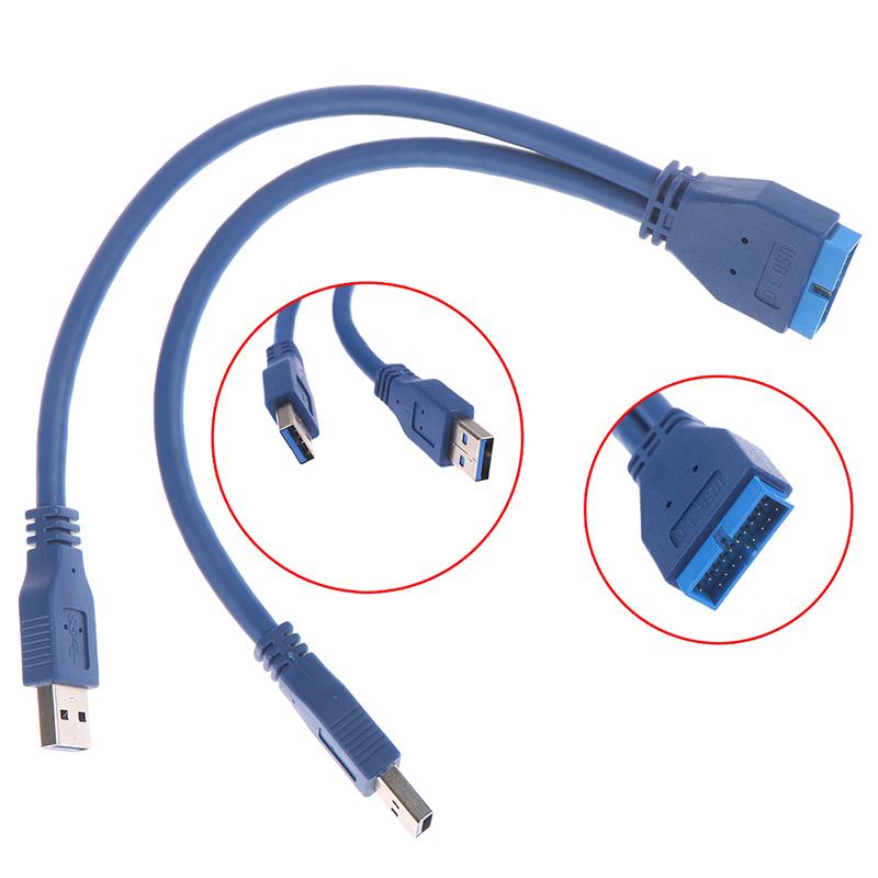 2 Port Usb 3.0 Type A Male To 20 Pin Header Male Adapter Cable Cord