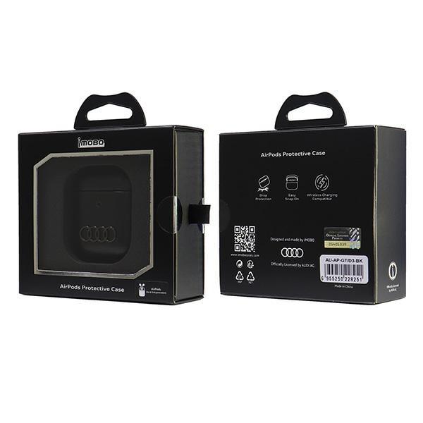 Audi Leather Big Logo Airpods 1/2 Cover  Czarny/Black Au-Ap-Gt/D3-Bk