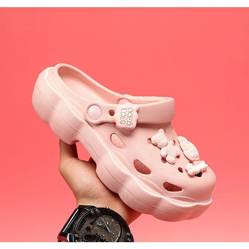 Children's Anti-Slip Soft Soled Cartoon Shoes Girls Adults Thick Soled Indoor Baotou Sandals