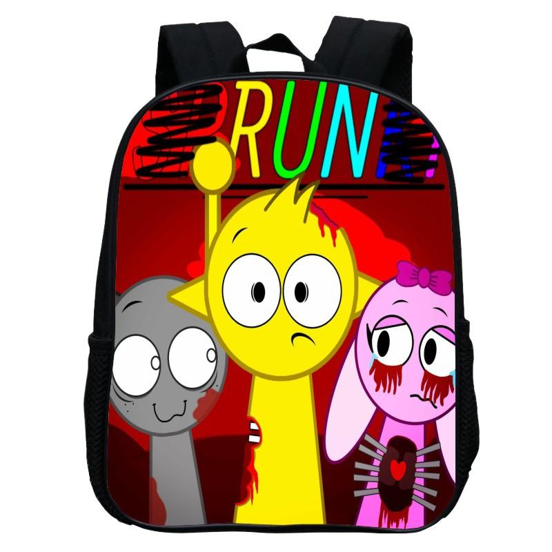 Printed Rhythm Box Kindergarten Bag, Cartoon Sprunki 12-Inch Backpack Lightweight Boys And Girls