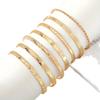 Trendy Retro Iron Rhombus Twist Geometric Punk Stackable Bracelet Set for Women