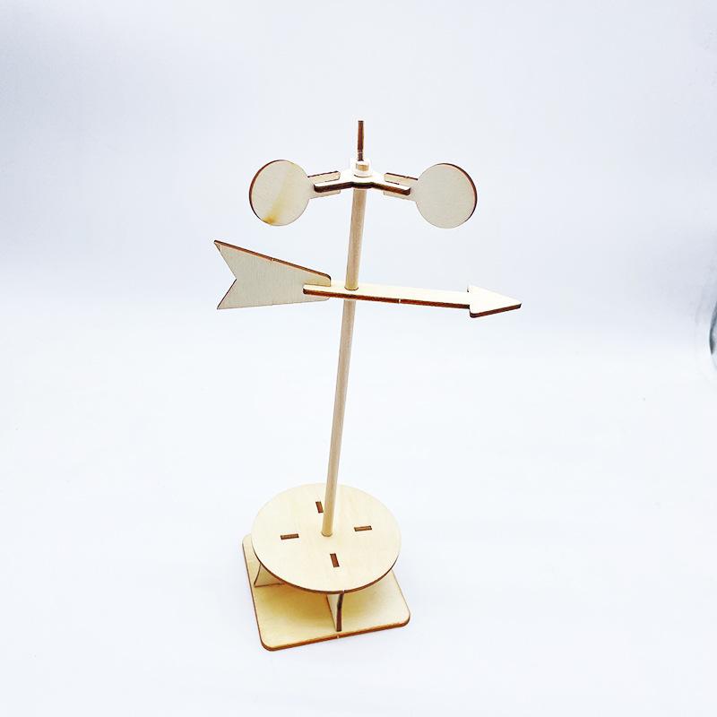 DIY Handmade Wooden Wind Vane Textbook Puzzle Science and Education Technology Material Pack Wooden Toys
