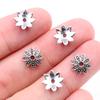 50pcs 8mm 10mm Beads Cap Antique Silver Plated Bronze Flower Shape Bead End Caps Findings For Women Jewelry Making End Caps