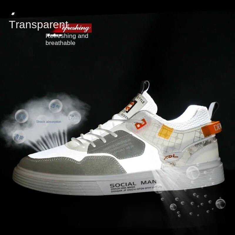 2023 Summer New Men's Shoes Breathable Mesh Surface Sports Casual Small White Shoes Men's Trend Board Shoes with All Fashionable Shoes