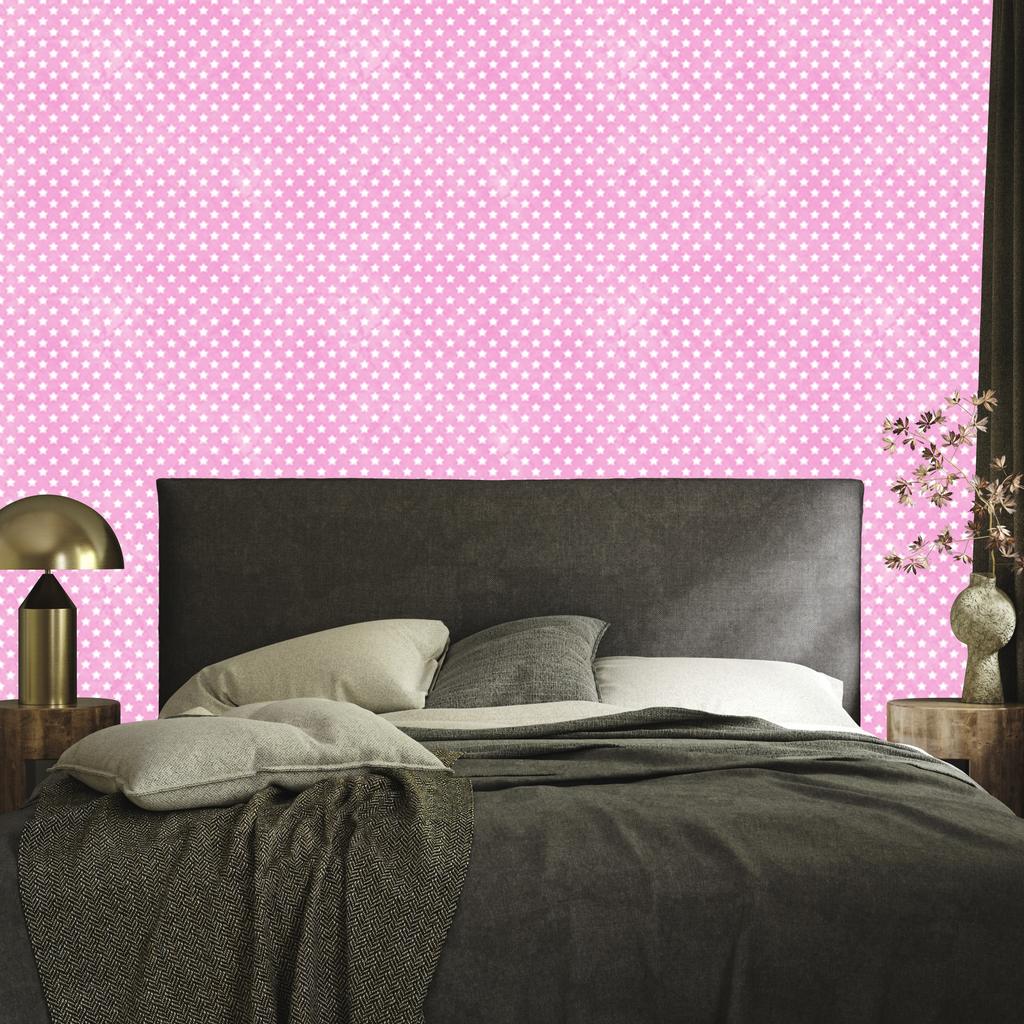 Powder Pink and White Stars Wallpaper for Living Room and Bedroom 50x1000