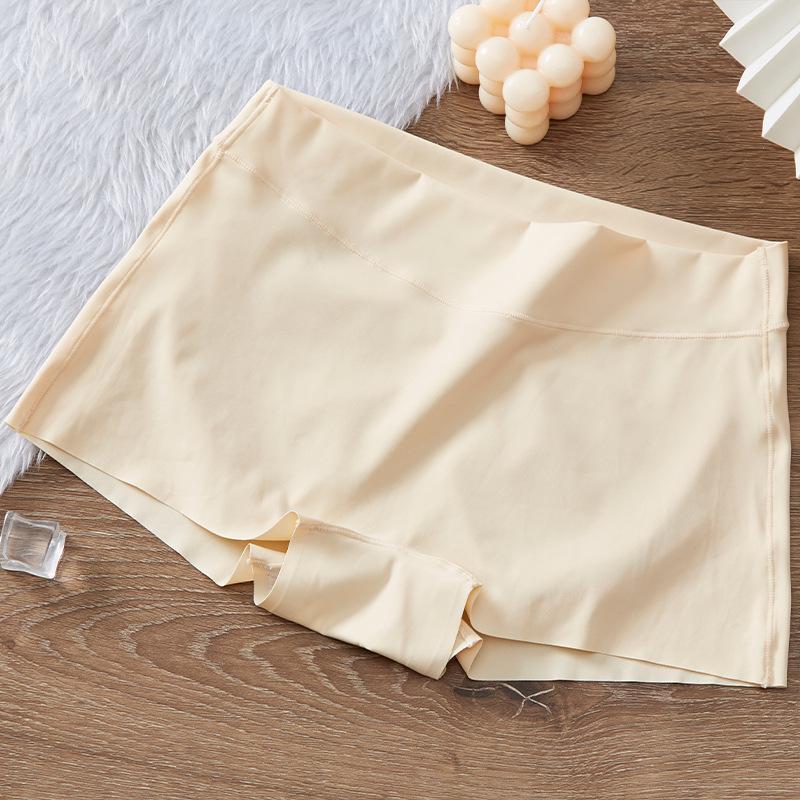 

604 Бесшовные боксеры-слипы средней посадки из ледяного шелка с антибактериальной хлопковой ластовицей, удобные и защищающие от просвечивания, больших размеров. Large