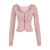 Spring New Style Women's Clothing Light and Mature Niche Tops Women's French Tie Waist Bottoming Sweater for Women