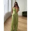 Fashion Wind New Arrival Fashion Pure Color Vest Vest High Waist Loose Pants Two-piece Set Vest and Pants Set