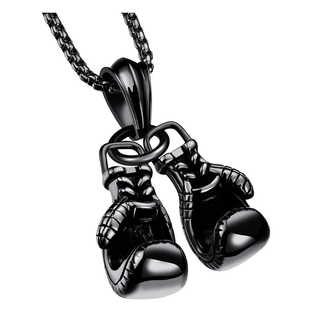 Men's Necklace And Stainless Steel Pendant Pair Of Boxing Gloves Chain Necklace