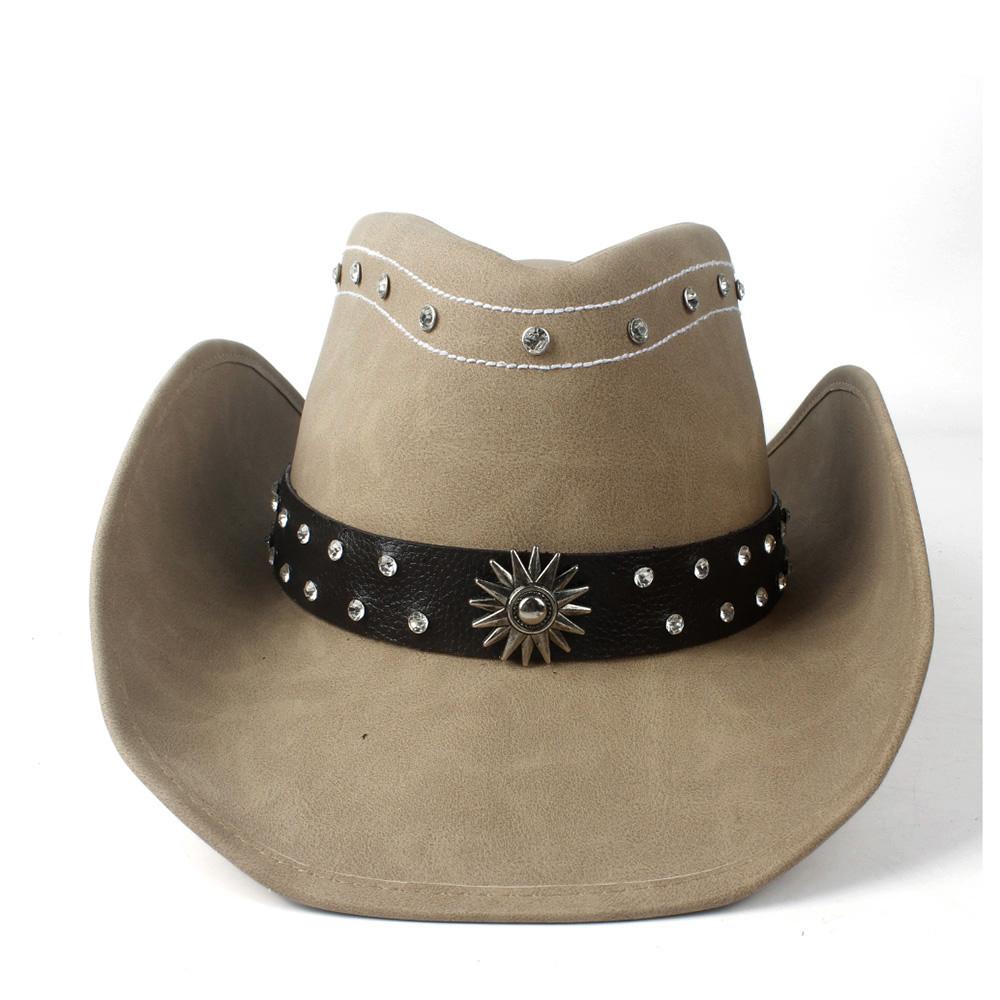 Pălărie de cowboy occidentală 100% din piele pentru bărbați, pentru gentleman, tată, Jazz, Sombrero Hombre, mărimea 58-59CM, stil 36