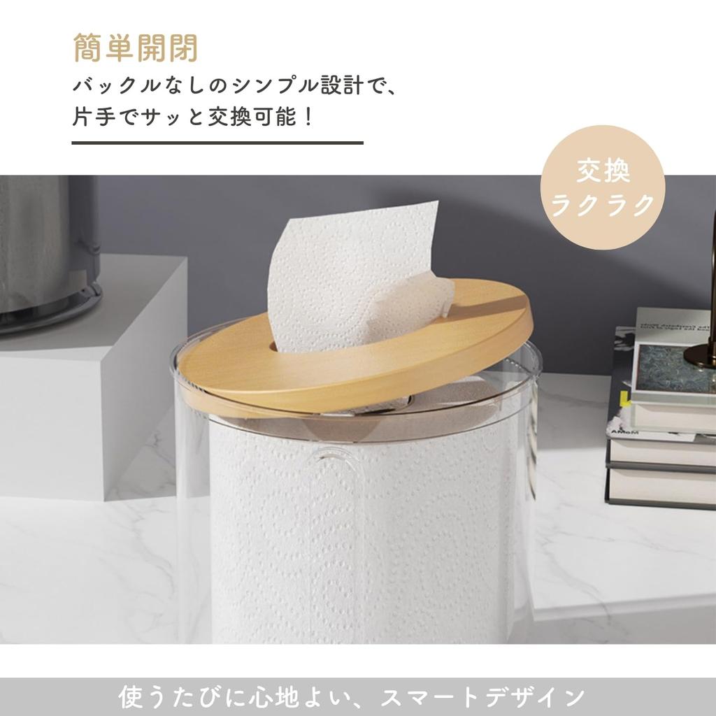 Crystal Craft Toilet Paper Storage Case, Standing Type, Cute and Stylish [Clear]