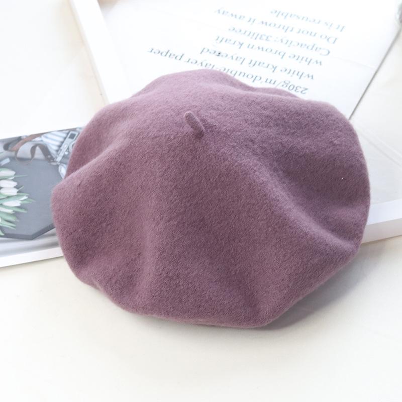 Wool Beret Women'S Face Small Autumn And Winter Versatile Knitted Cashmere Retro Woolen Painter Hat