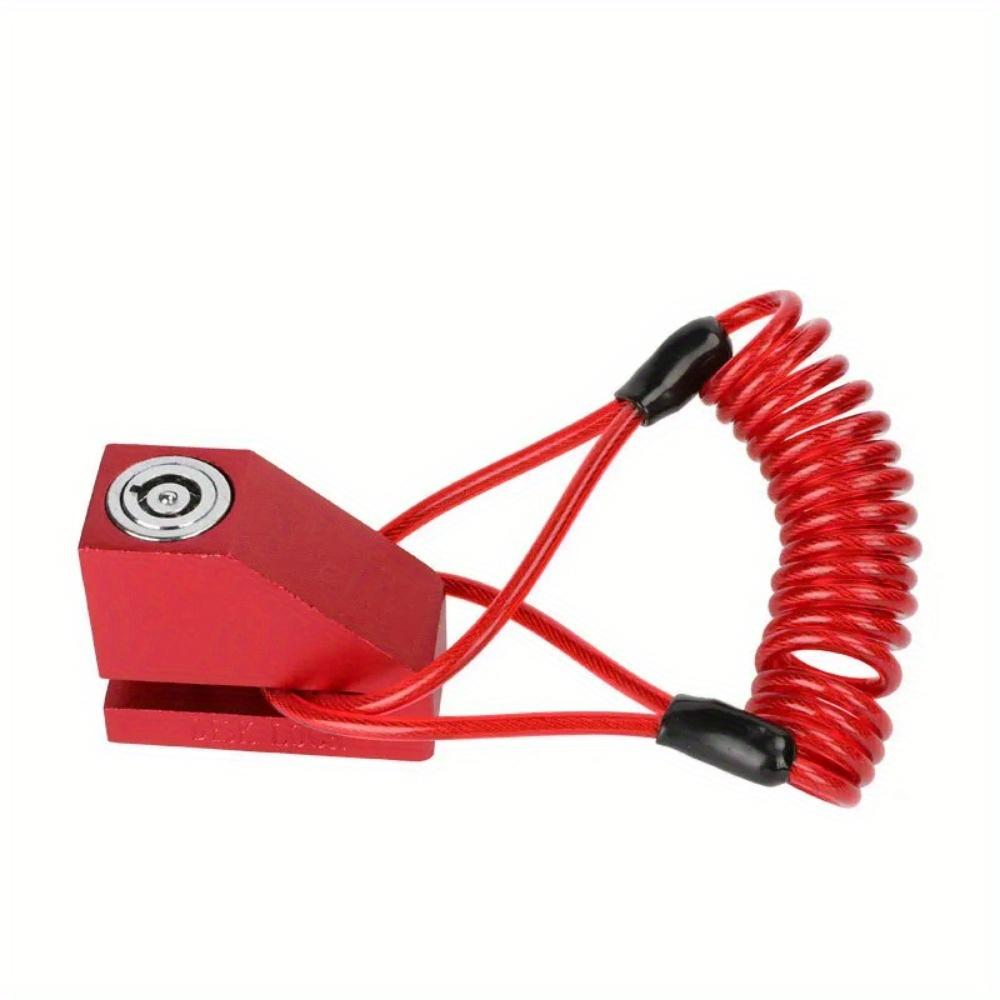 1PC 120CM Motorcycle Brake Disc Lock Scooter Reminder Cable Bicycle Spring Rope Bag Anti-Theft Cable Protection Alarm Locks