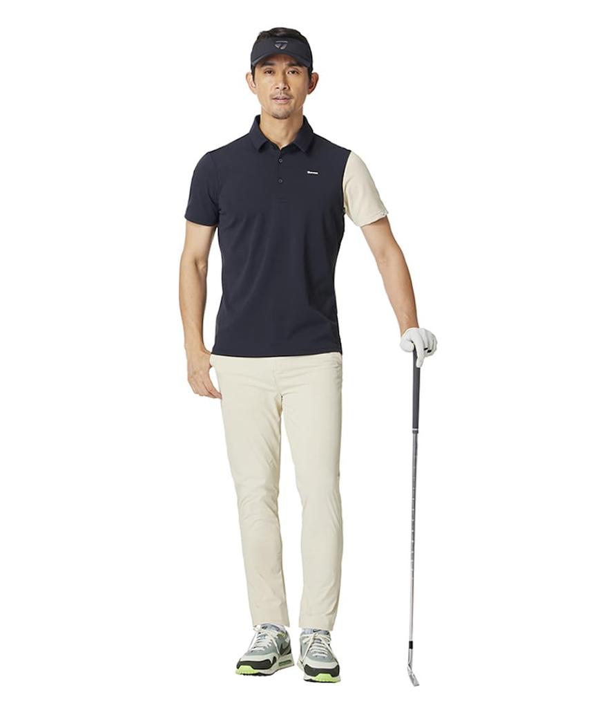 TaylorMade Diagonal Block S/S Polo Shirt, White, Size M, Men's, 2025SS UN618