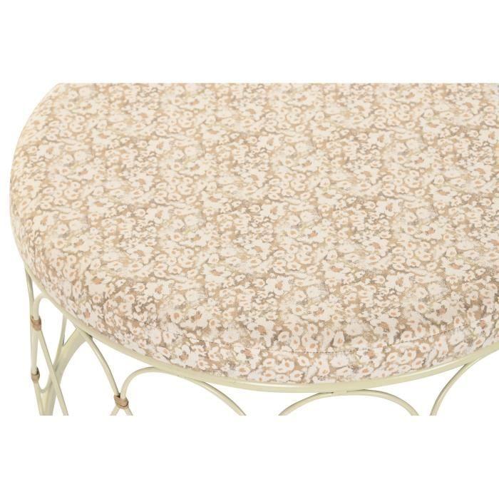 Table d'appoint - Blanc - Métal - 48 x 48 x 30 cm - Design boho