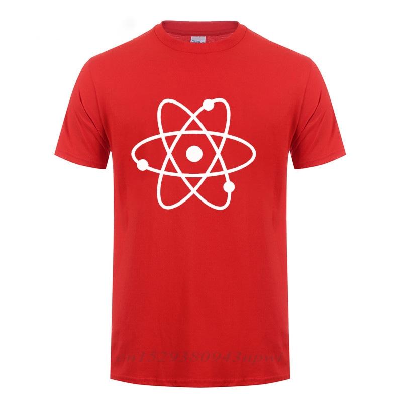 Cool Science Atom T Shirt Man Short Sleeve Round Neck Loose Fit Cotton TShirt Geek Nerd Harajuku Casual Tshirt Men Clothing Tee S