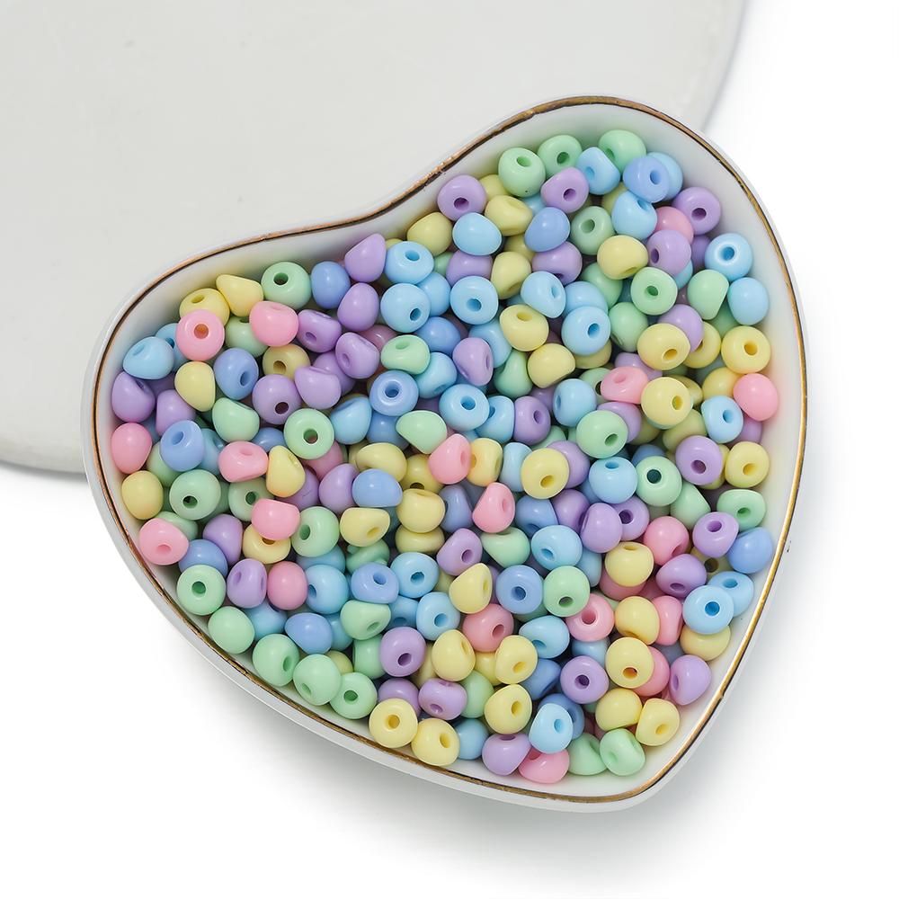 100pcs/Lot 5mm Mixed Color Acrylic Beads Mini Water Drop Spacer Loose Bead for DIY Bracelet Necklace Jewelry Making Supplies