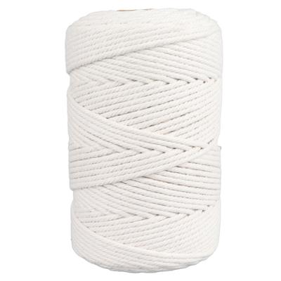 White Macrame Cord 4mmx21.9 Yards Macrame Rope Cotton Cord for Wall Hanging Plant Hangers Crafts Knitting