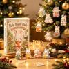 Interaktive Feiertagsspiele Weihnachts-Hase Adventskalender mit 24 Acryl 2D Hasen-Anhängern für Kinder, Festlicher Raumschmuck Weihnachtsbaum-Hänge-Dekoration,