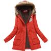IELGY Winter Mid-length Cotton-padded Jacket Large Fur Collar Hooded Thickened Cotton-padded Jacket Jacket