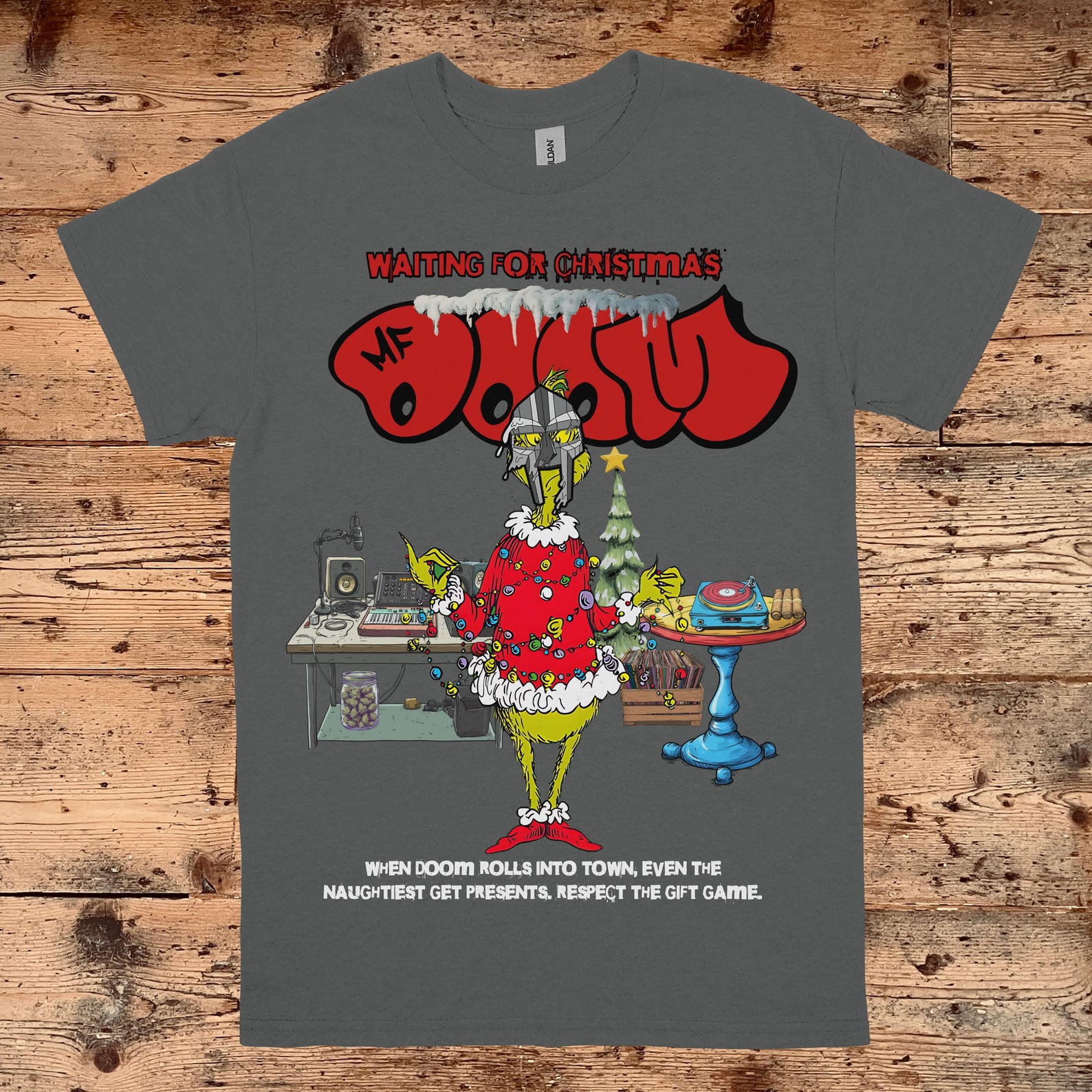 MF DOOM Grinch Christmas T-Shirt - Hip Hop Holiday Tee 3XL
