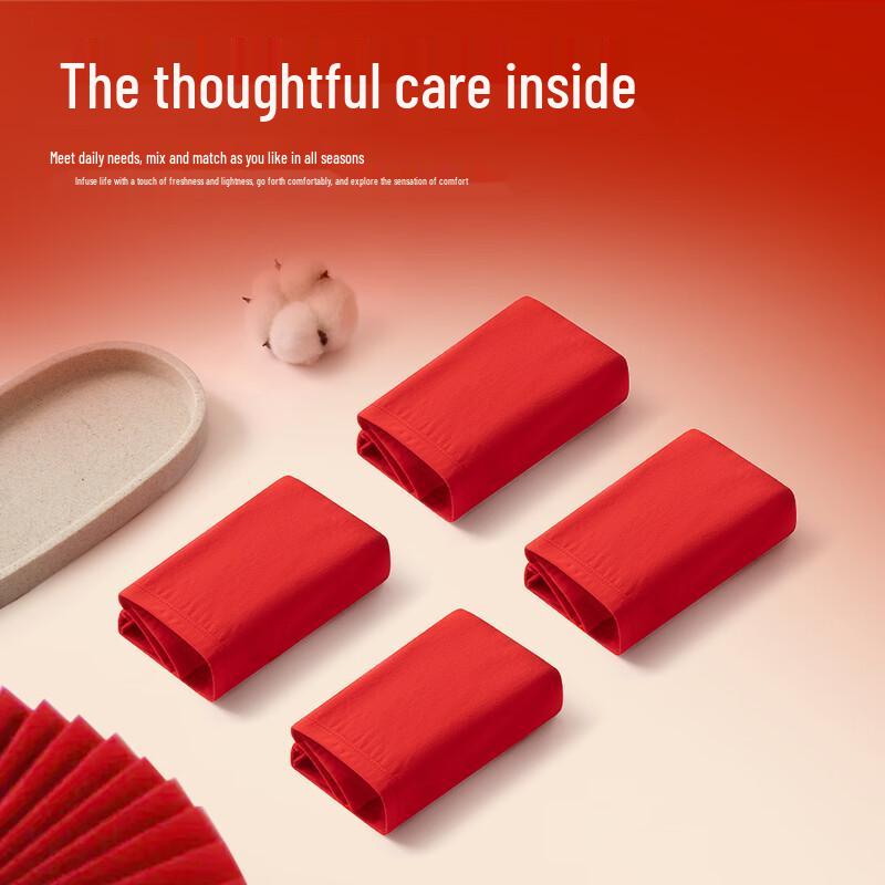 Women's Lucky Red 100% Cotton Briefs 4-Pack