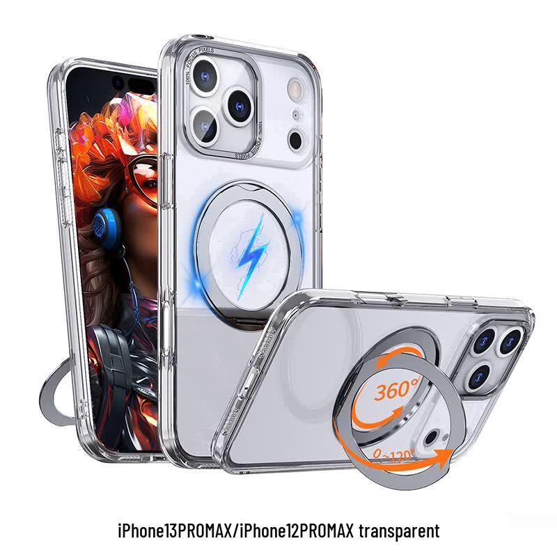 CAXITON Magnetic Kickstand Clear Phone Case for iPhone 13 Pro Max / 12 Pro Max