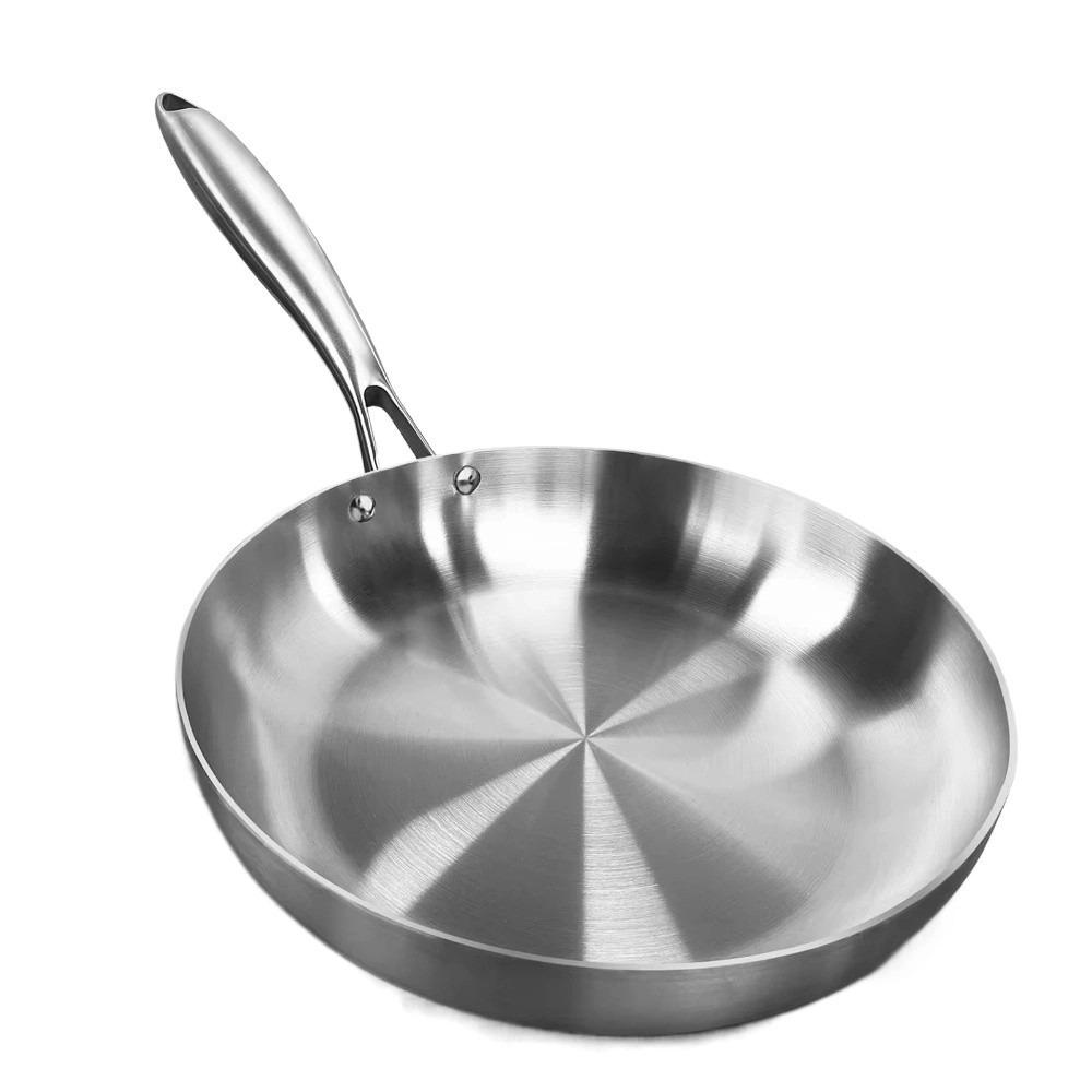 Multi-functional NonStick Skillet Stainless Steel Fried Steak Pot Frying Pan  Gas Induction Cooker Diameter 22cm