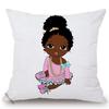 Africa Baby Cartoon Throw Pillow Case Cute Girl Children Room Sofa Bed Decorative Cushion Cover Velvet Soft Pillowcase 45X45Cm