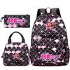 3Pcs/set Anime Cartoon Demon Hunters Printed Backpack Handbag Pencil Case for Teenger Student Girl Boy Large Capacity Waterproof Bookbag