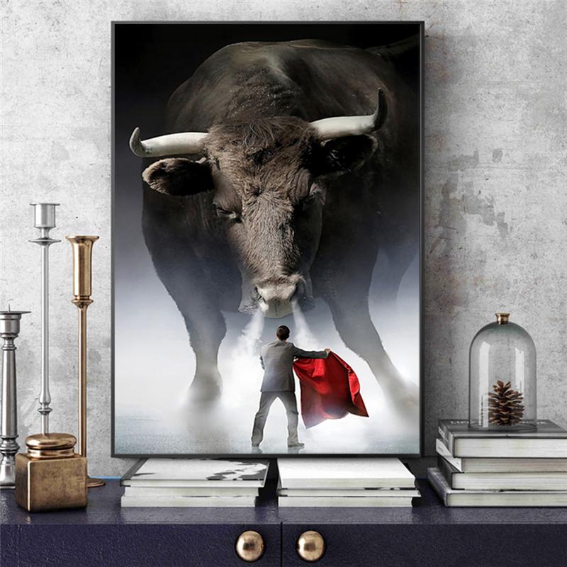 Moderne Wohnkultur Matador Bull Kampf Kunst Malerei Auf Leinwand Wand Kunst Poster Und Drucke Tier Bild Kein Rahmen Für Wohnzimmer