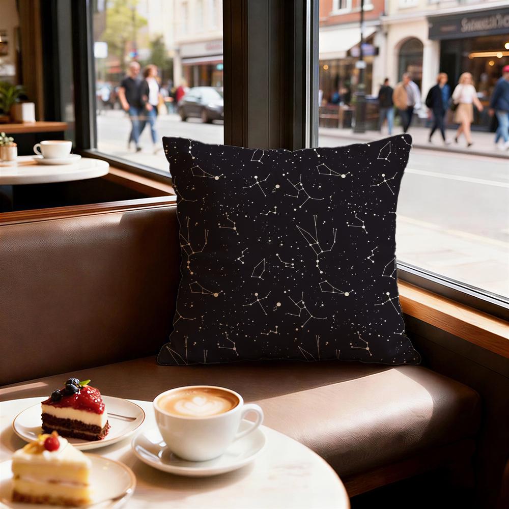 Constellation Pattern Cushion Cover Set of  Decorative Short Plush Pillow Covers for Sofa Soft  Cushion Case X Cm