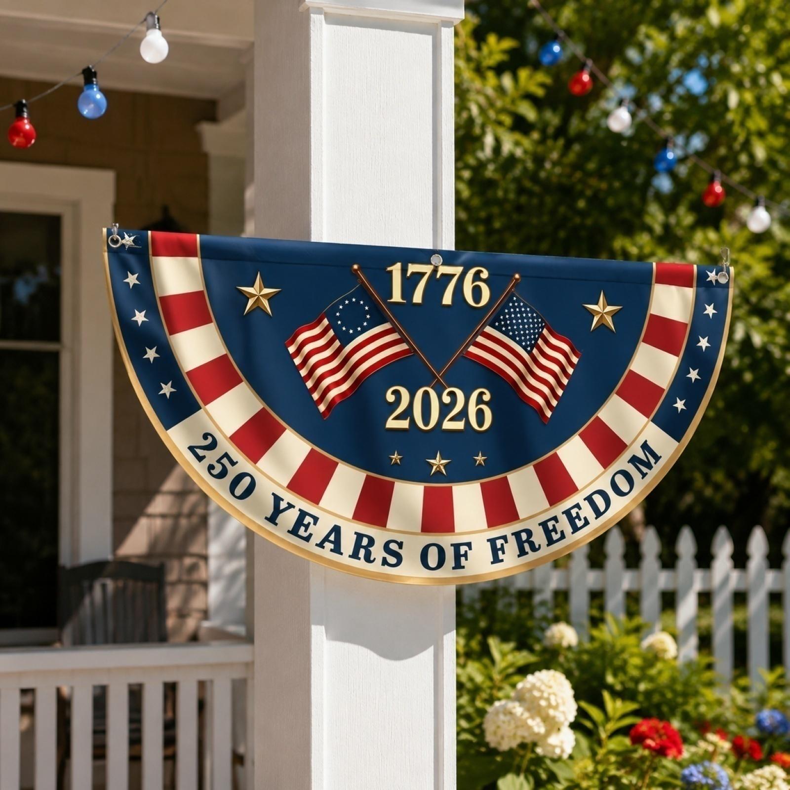 250 Years of Commemorative 1776 2026 Anniversary Decorative Flag for Indoor Outdoor Display Patriotic Theme One Size