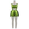 European and American Women’s Metallic Bandeau Fringe Suspender Shorts Set
