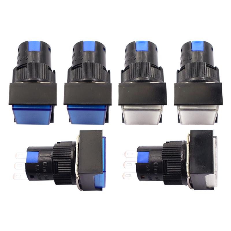 LA16 16mm Self-Resetting/Self-Locking Button Switch, Three-Legged, Three-Spring LAY72