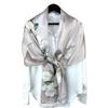 53*170cm High-grade 100% Mulberry Silk Scarf Lotus Luxury Shawl Neckerchief Gift Spring Autumn for Women